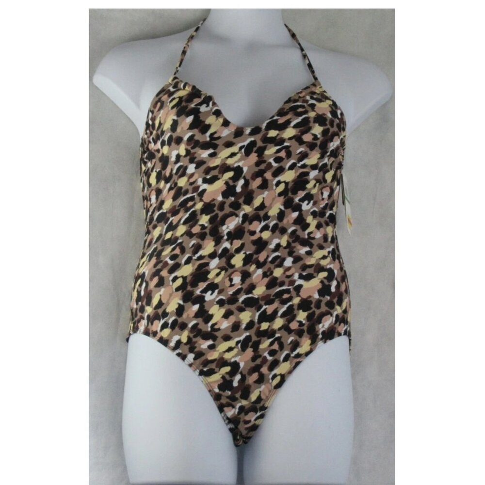 NWT Salt + Cove Juniors One-Piece Swimsuit, Brown Multi Animal Print
